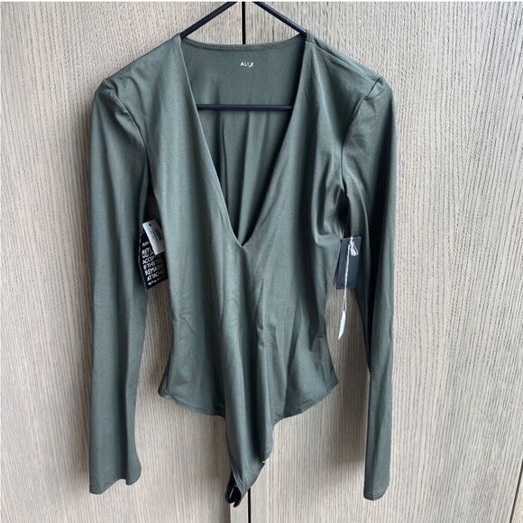 Black or Green NEW Alix NYC Long Sleeve Bodysuit - Picture 1 of 4